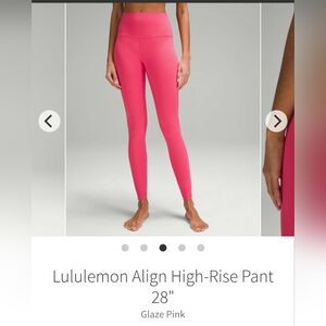 Lululemon Align HR Pant 28" Glaze Pink